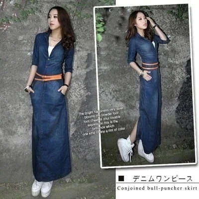 【急速出荷!】デニム ワンピースレディース　ワンピースプラスサイズカジュアルなドレスデニムドレス 無地 デニム