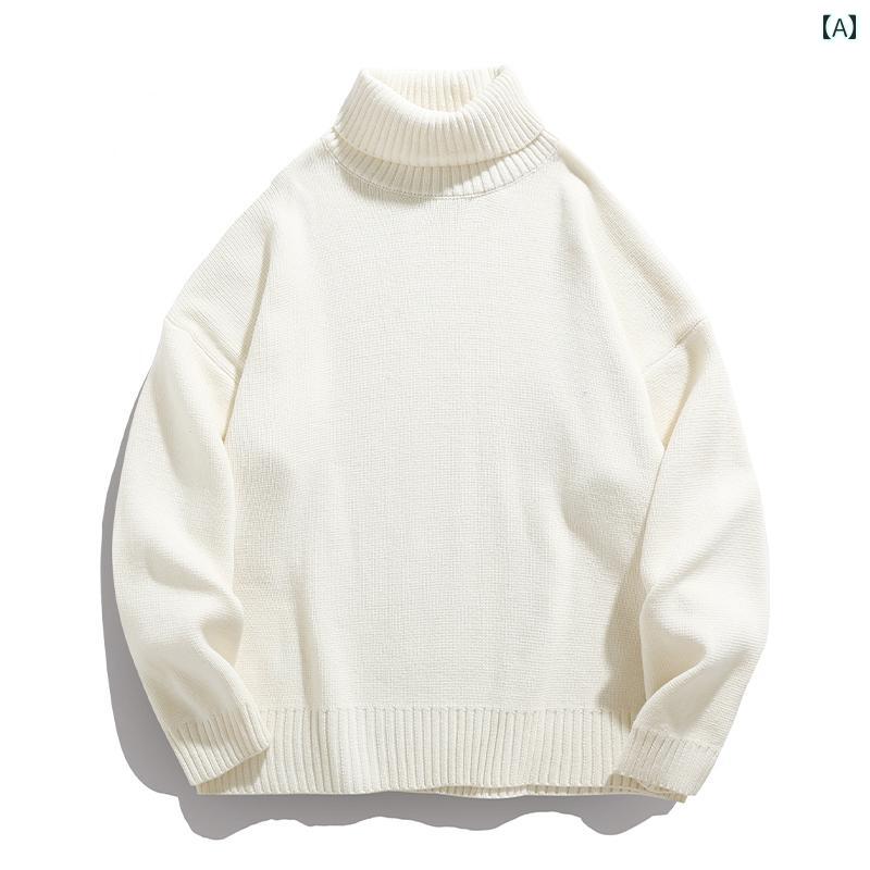 メンズ 秋冬 長袖 厚手 ニット トップス タートルセーター レイヤード カジュアル おしゃれ 普段使い 着やい 動やい 快適 レジャー アウトドア ワーク