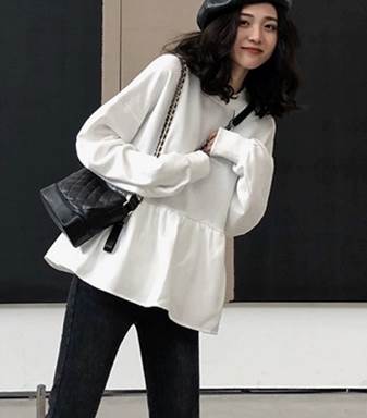 レディース トップス セーター プルオーバー チュニック マタニティウェア 長袖 ラウンドネック