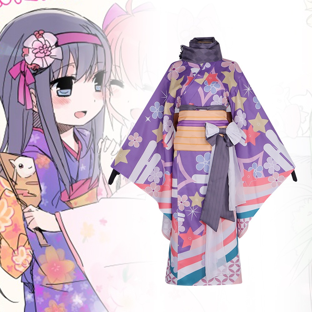 【速達!】魔法少女まどかマギカコスプレ衣装暁美ほむら浴衣着物コスプレアニメコスプレ衣装