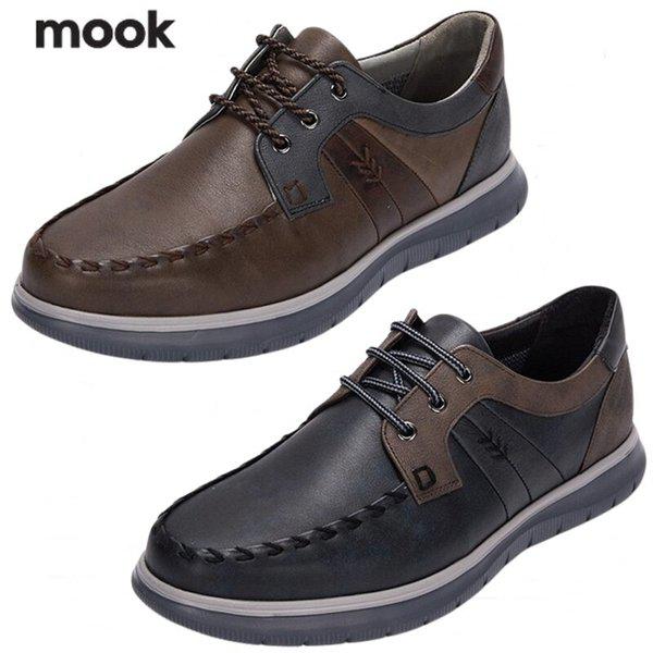 男性サイドVステッチポイントボートシューズ_GN