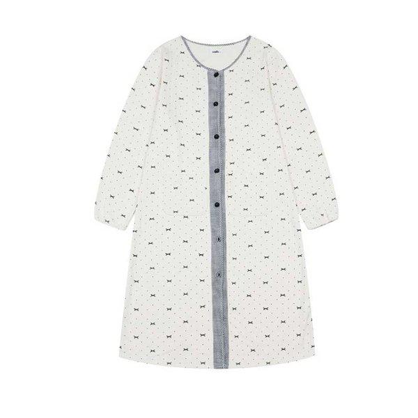 リボン捺染女性ガウン [SEV256WL]