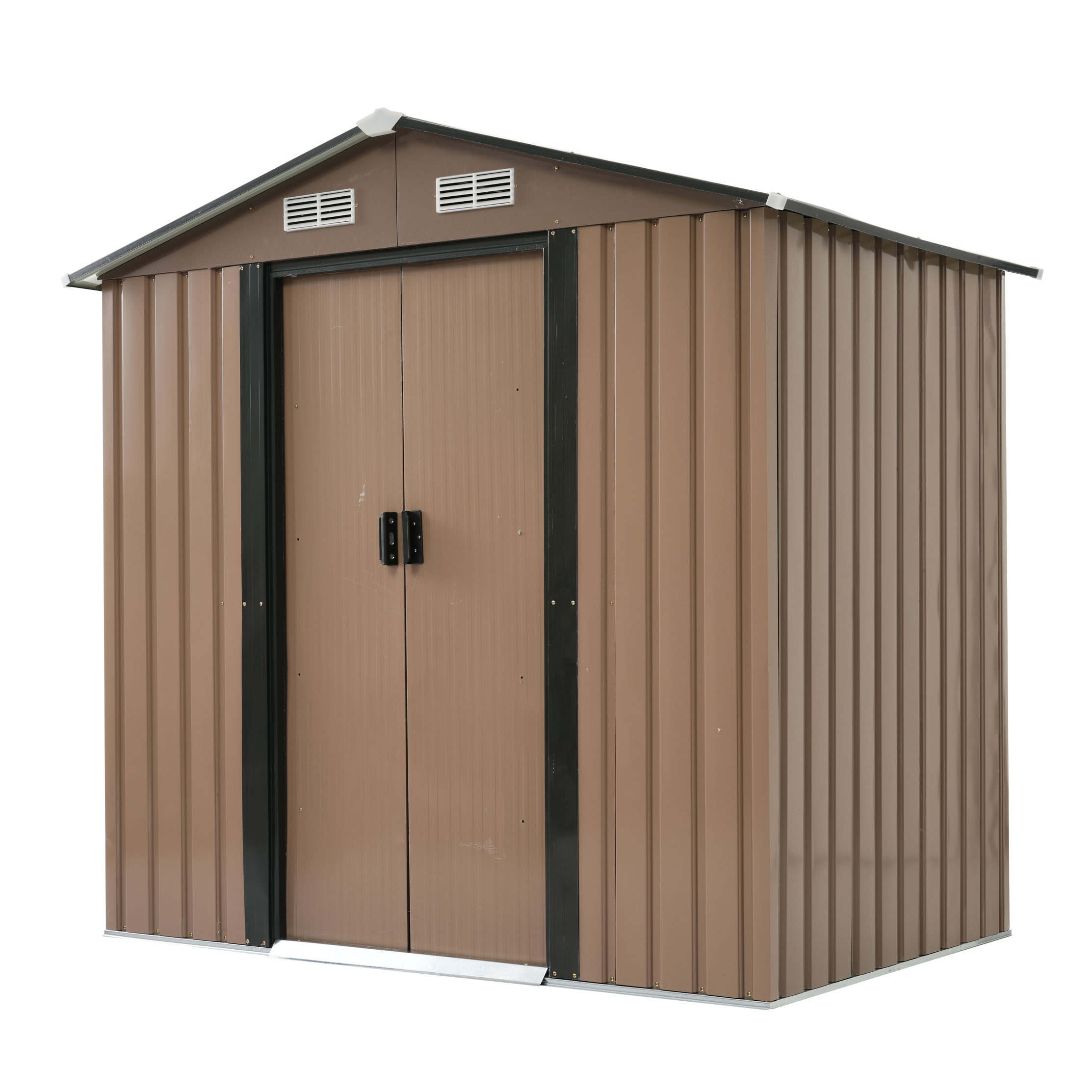 【国内発送Ｍ】1855【可動棚なし】物置 屋外 スチール 倉庫 戸外収納庫 幅184*奥行き132*高196cm 物置き おしゃれ 大型 収納庫 屋外物置 防さび ベランダ 防水 ドア 引戸 スチール