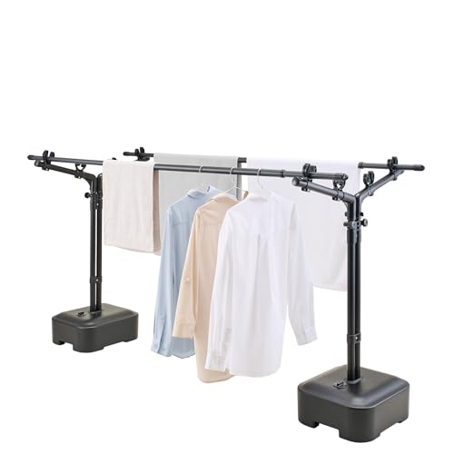 天馬 洗濯物干し 屋外 物干し台 物干しブロー台付 簡単組立 風に強い サビにくい 物干しスタンド ベランダ ブラック 【サイズ 幅35×奥行8 8,893円