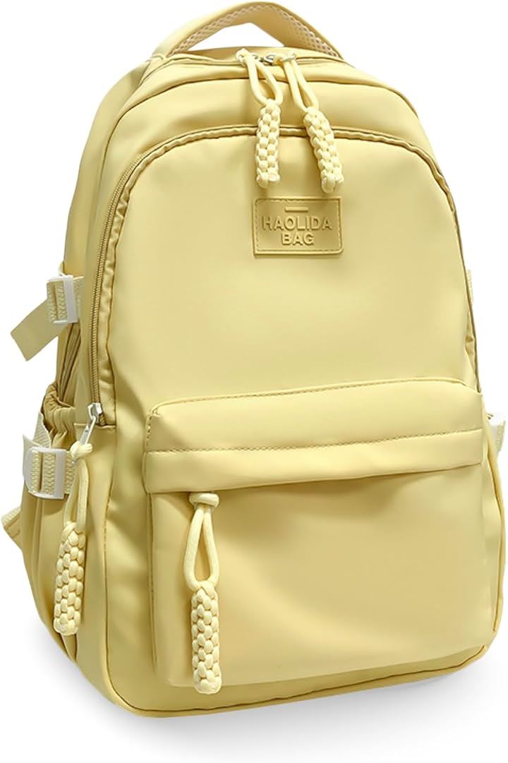 リュック キッズ 女の子 小学生 子供 リュックサック 中学生 大容量 軽量 ナイロン 通学 a4 キッズリュック(ライトイエロー, ミディアム)