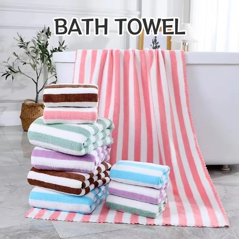 指先ストライプタオル珊瑚ベルベット豪華柔らかく吸収性厚さ - 15