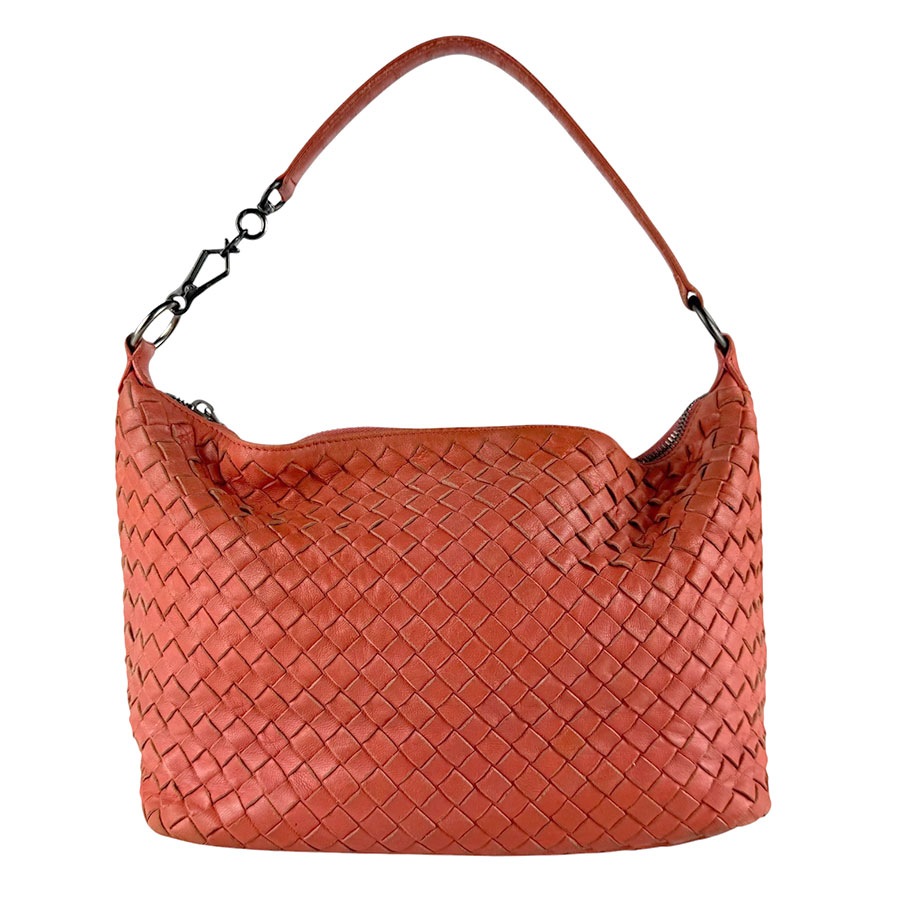 ボッテガヴェネタ BOTTEGAVENETA ショルダーバッグ イントレチャート レザー オレンジ レディース z9562