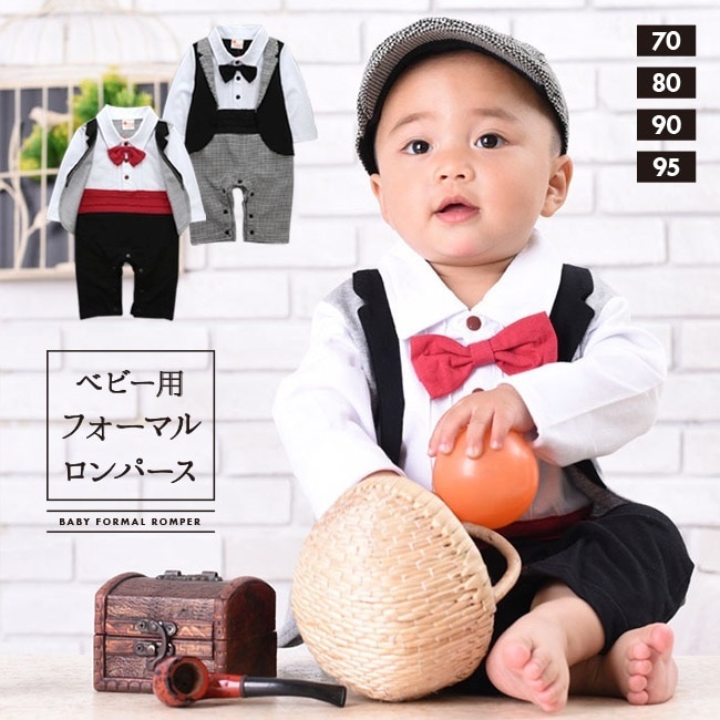 Qoo10] タキシード ロンパース ベビー用 赤ちゃ