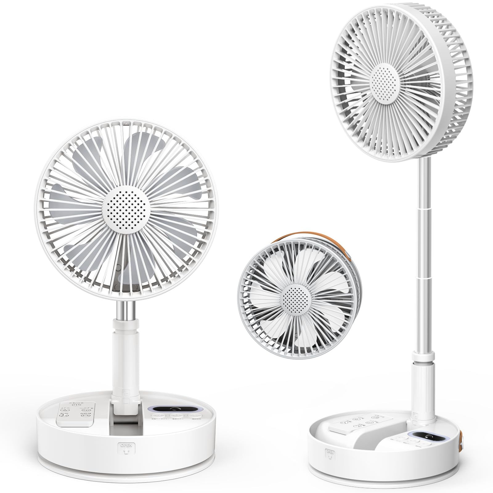 【全国送料無料】 【自動首振り＆最長35時間稼働】折りたたみ 扇風機 サーキュレーター 扇風機 兼用 10800mAh大容量 dcモーター搭載・静音設計 383-1020mm高さ調整伸縮式 コードレス