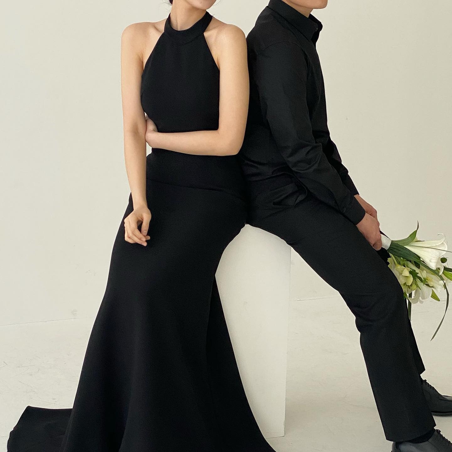 5韓系ブラックドレス 誕生日 パーティー ワンピース おしゃれ ウエディングドレス 高級感イブニングドレス パーティードレス 花嫁 司会者