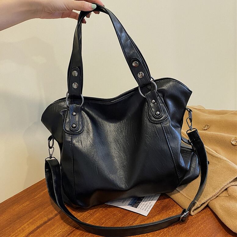 3color レディース ソフトレザーバッグ PUレザーベーシックトートバッグ クラシック 大容量