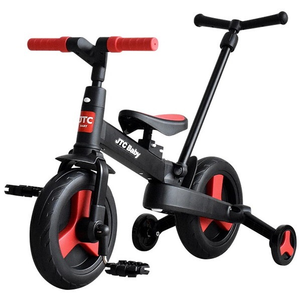 JTC ポータブルマルチキックバイク レッド 三輪車&足けりバイク (1.5歳～5歳まで) 保証期間：1年