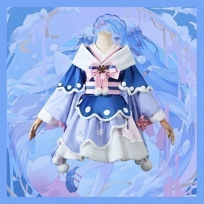 ロリータセット 仮装 変装 ハロウィン コスチューム コスプレ衣装 雪ミク 2025 MIKU SNOW VOCALOID 初音ミク スーツ ハロウィン 2025年新作入荷コスプレ