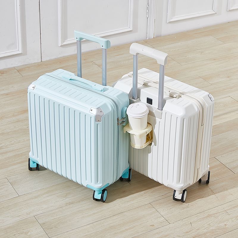 5色 ミニトスーツケース 18インチ 多機能カップホルダー付き キャリーバッグ U充電ポート