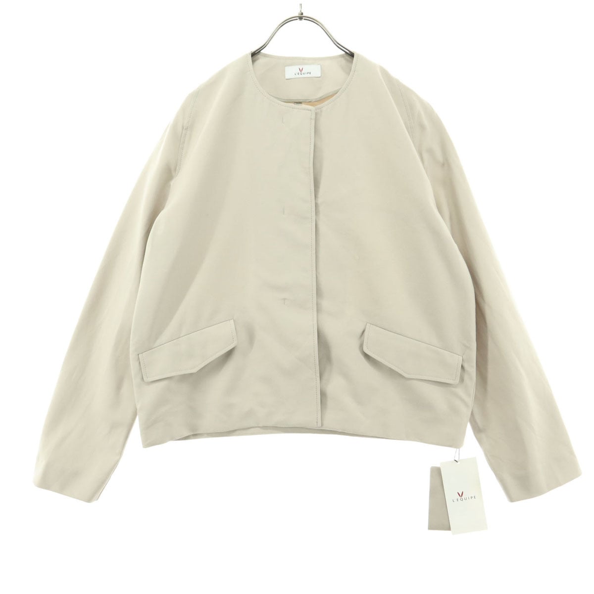 未使用 日本製 長袖 ジャケット 38 ブラウン レディース 古着