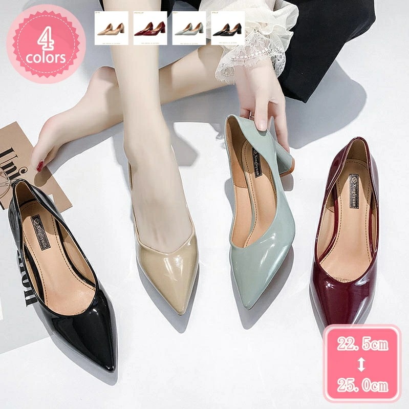 777円OFFクーポン レディースパンプス ポインテッドパンプス 5cmヒール パンプス ミドルヒール 太めヒール スリッポン フォーマル 冠婚葬祭 レディース シューズ 疲れない 靴 婦人靴 履きや
