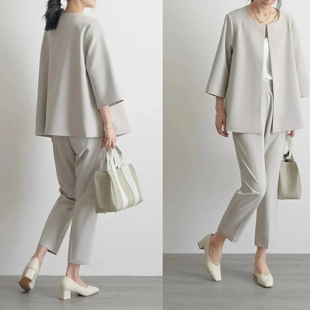 【急速出荷!】セットアップ 3色24新作 スーツジャケット 二点セット レディース アウター パーティードレス テーラードジャケットセットアップ フォーマル 入園式 入学式 卒園式 ママ ス209