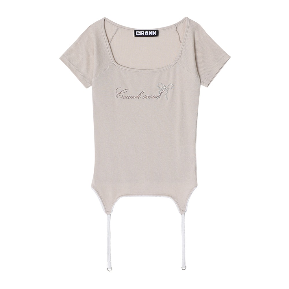 スクエアネックコルセットトップ_BEIGE