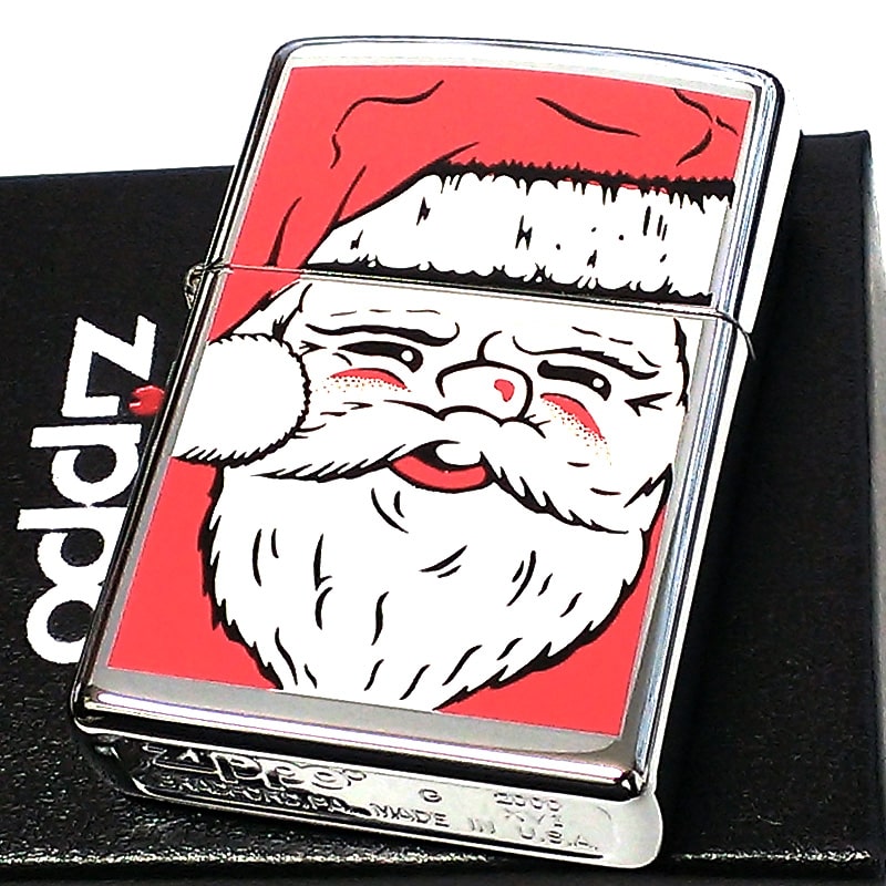ZIPPO クリスマス レア ジッポ ライター 1点物 2000年製 ビンテージ 絶版 Xmas サンタ レッド 珍しい おしゃれ シルバー 可愛い ヴィンテージ 未使用品 かわいい 赤 レディース