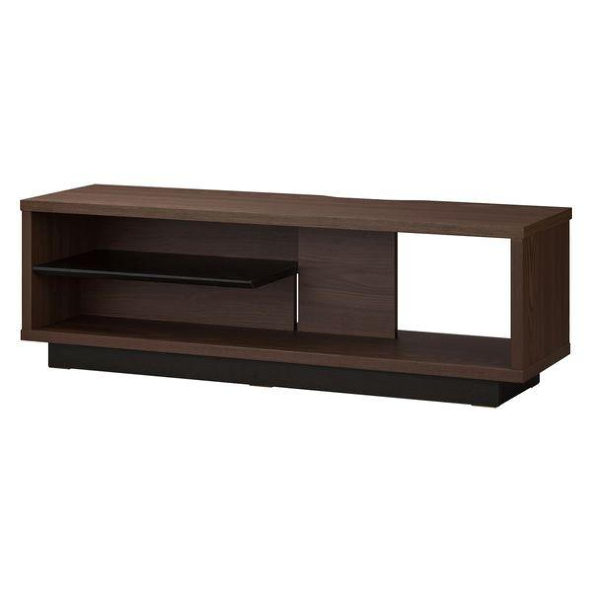 アイリスオーヤマ オープン テレビ台 スタンドタイプ OTS-100SR ウォールナット/ブラック 45型 シンプル ローボード おしゃれ