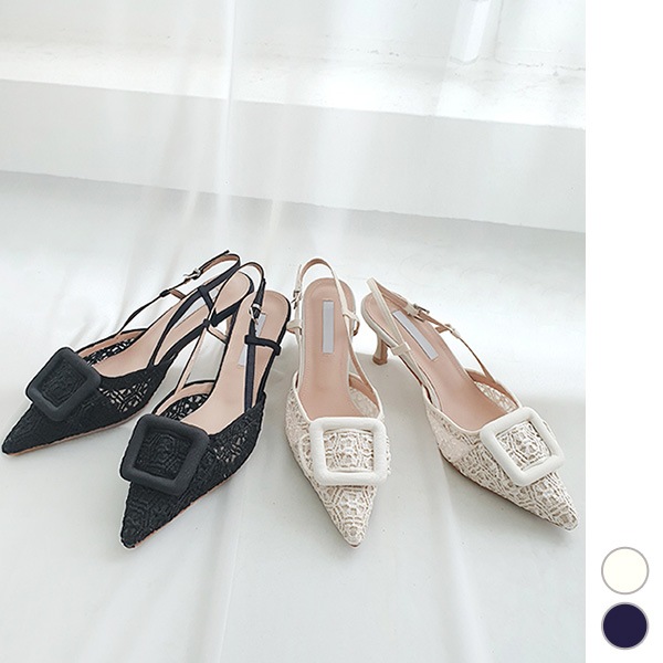 ヒール 6.4cm パンプス レディース シューズ 靴 ポインテッドトゥ バックル バックストラップ ピンヒール 春 夏 韓国 to27477 9,999円