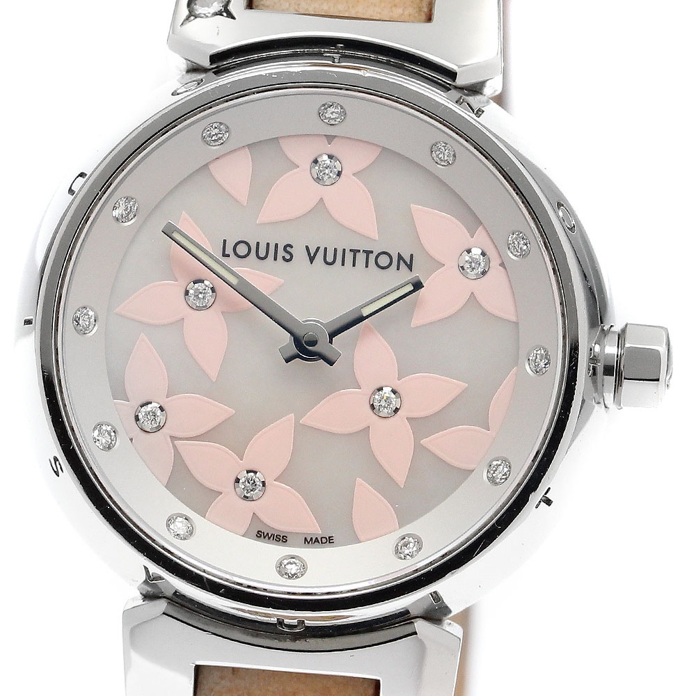 ルイ・ヴィトン LOUIS VUITTON Q121H タンブール ラブリーダイヤ クォーツ レディース 良品 _912486【中古】