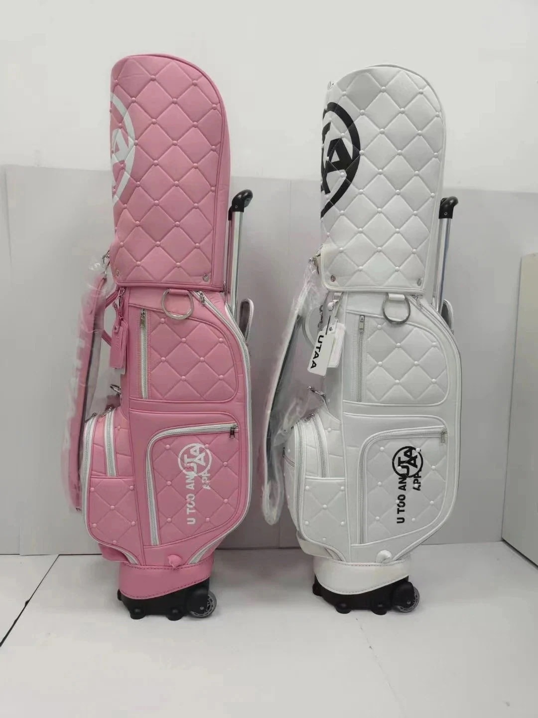 ゴルフバッグ キャディーバッグ ポータブルボストンキャディバッグ ピンクと黒の二輪カート 防水 軽量 ゴルフ服バッグ