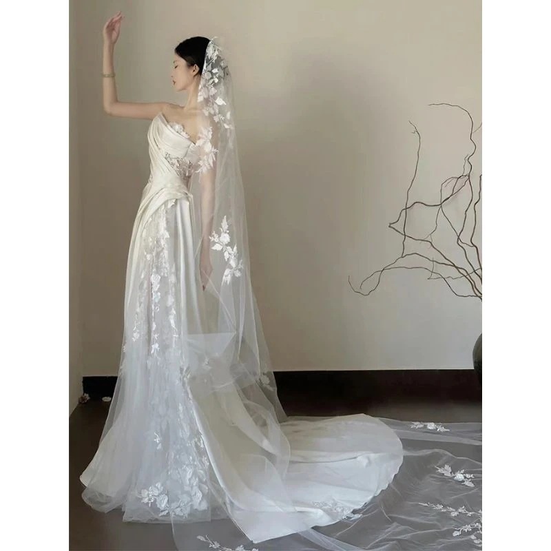 レース 結婚式ワンピース 正式な場合礼装 綺麗 ドレス ウェディングドレス パーティードレス 花嫁ロングドレス 演奏会 発表会 卒業式 成人式キャミワンピース同窓会 ドレス お呼ばれ