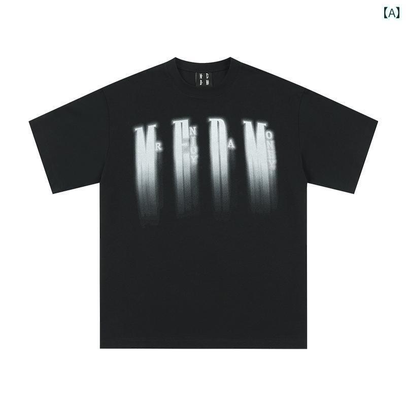 Tシャツ　レディース　かわいい MEDM ファン トム ロゴ 半袖 Tシャツ 男女兼用 夏 アメリカン ストリート ヒップ ホップ 五分袖