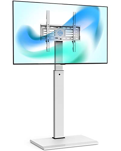 FITUEYES テレビ台 壁寄せテレビスタンド 32-55インチテレビに対応 高さ調節可能 角度調整可能 耐荷重40kg 鉄製 白 F02S1441A