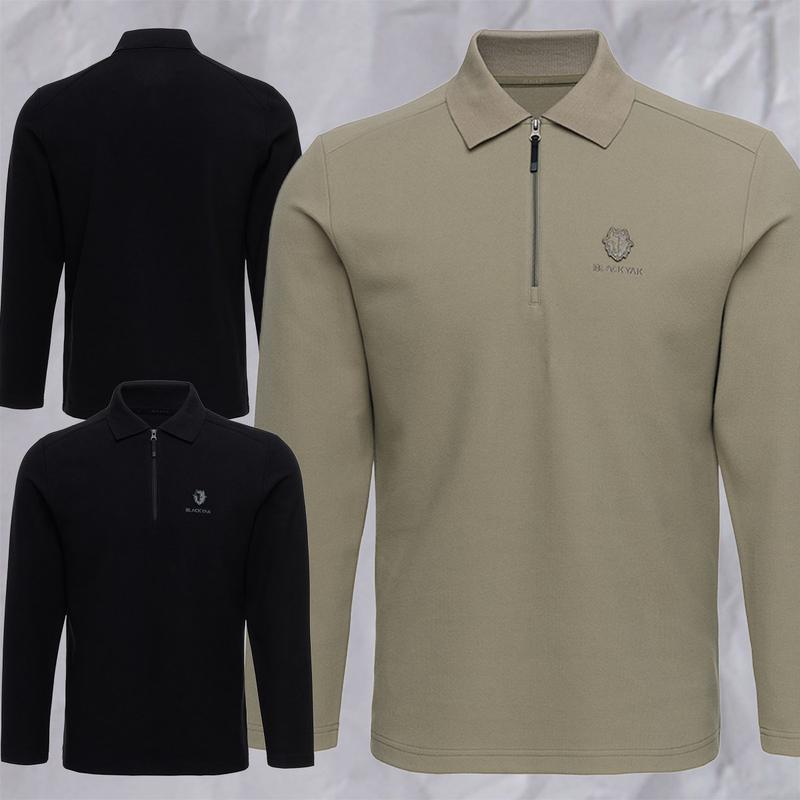 25年冬の新作男性用トレッキング/登山/日常機能性サカリバ起毛ジッパーカラー長袖Tシャツ1BYKTWU002