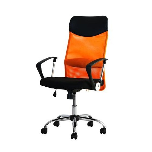 Netforce SSP-HA-W-OR オレンジ S-shape(エスシェイプ) オフィスチェア ハイバック 固定肘 メーカー直送