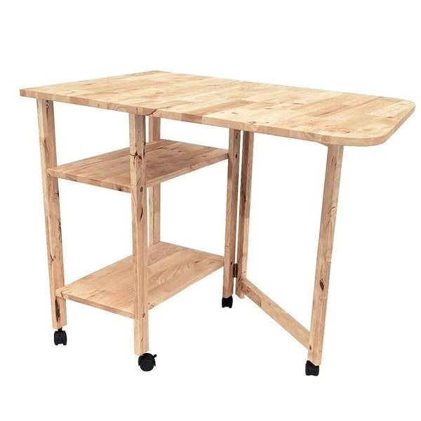 テーブル 折りたたみ おしゃれ ナチュラルモダン 机 デスク バタフライ 棚 キャスター ラック ホルムアルデヒド対策