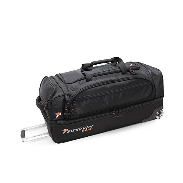 Pathfinder Gear 32 Inch Rolling Drop Bottom Duffel ， Black， One Size 並行輸入品