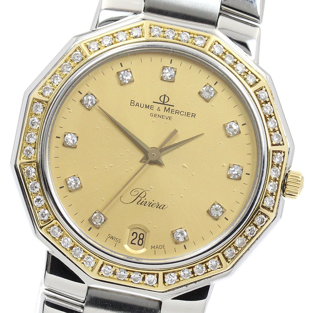 ボーム＆メルシェ Baume & Mercier 5131.3 リビエラ ダイヤベゼル 11P クォーツ メンズ _951054【中古】