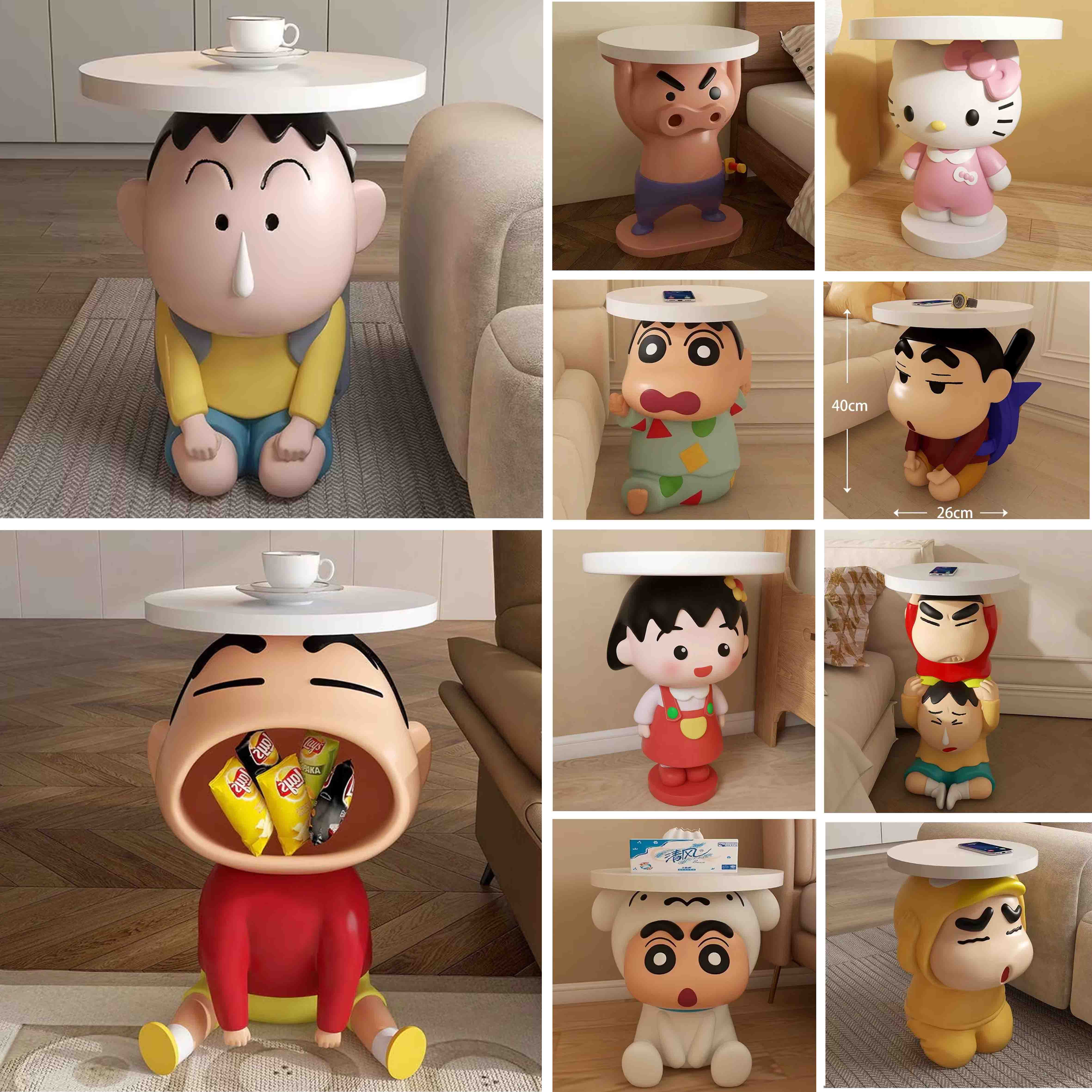 【本日最安値挑戦!】【急速出荷】クレヨンしんちゃん サイドテーブル 家庭用ティーテーブル サイドテーブル サイドレンタルハウスベッドサイド棚 韓国家具 リビング小戸型ティーテーブル