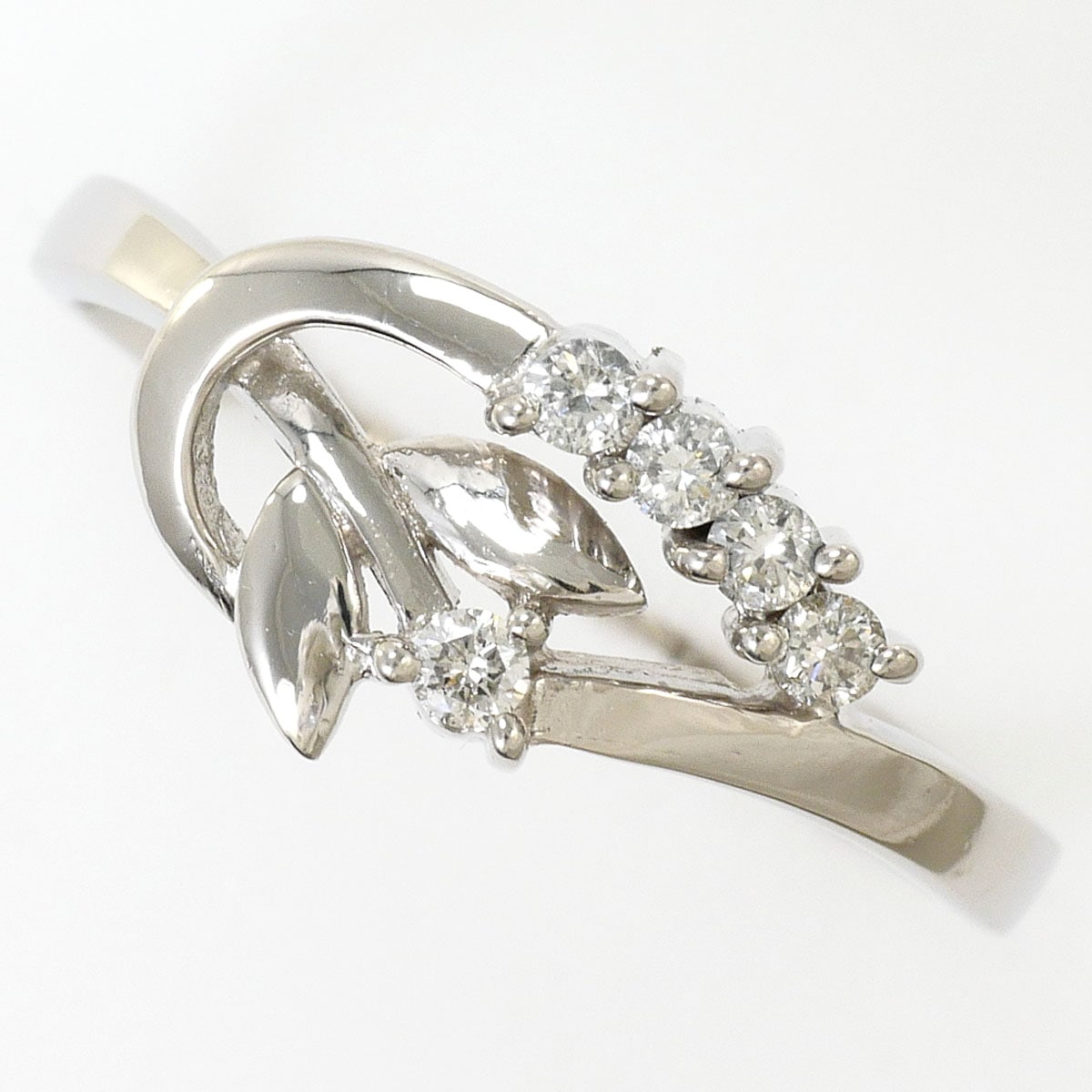 PT900 プラチナ リング・指輪 12号 ダイヤモンド 0.111ct 総重量約2.9g ジュエリー 中古