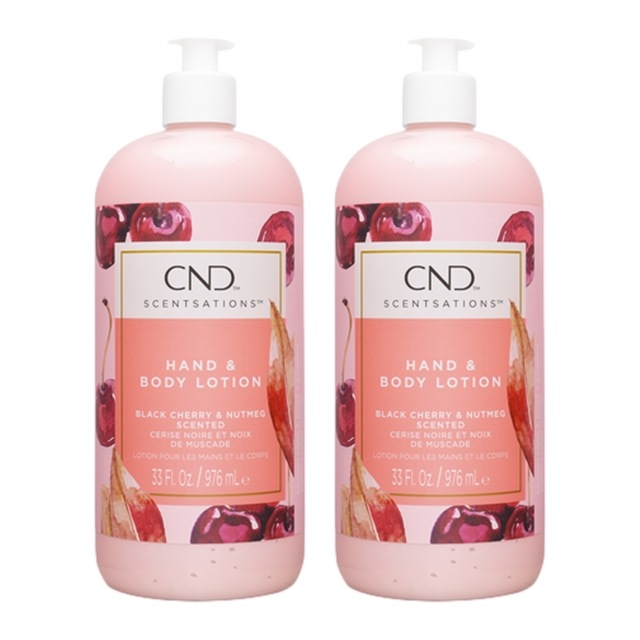 クリエイティブネイルデザイン（CND) センセーション ハンド＆ボディローション 917ml x 2 ブラックチェリー＆ナツメグ