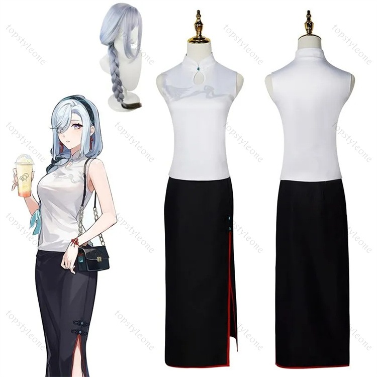 ウイッグ付き 原神 Genshin 申鶴 しんかく コスプレ衣装 原神 げんしん ヒロイン かんう Shenhe HEYTEA コラボ ハロウィン クリスマス 制服 大人 子供 男子 女子 イベ