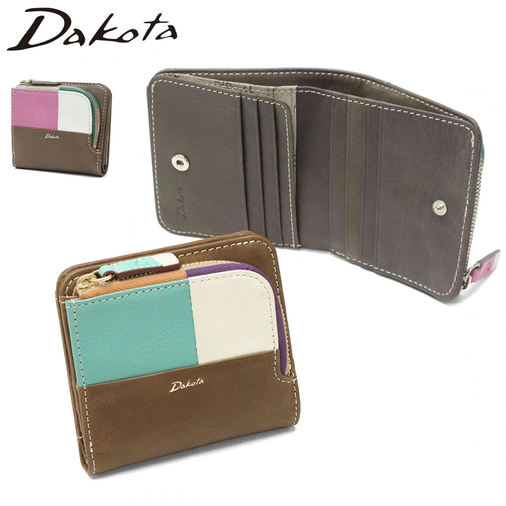 ダコタ限定ノベルティ付 二つ折り財布 レディース 小さい コンパクト 二つ折 ミニ財布 小さめ ブランド 財布 ウォレット 小銭入れ カード 本革 革 レザー ブロッコ 冬限定モデル 0032070