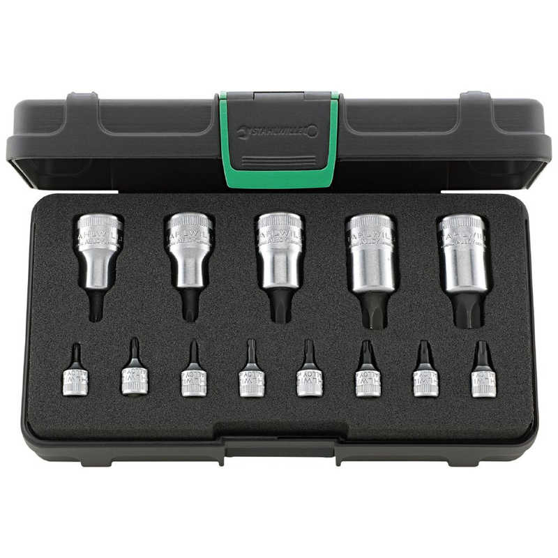 STAHLWILLE　13点組 1/4＋1/2SQヘクスローブソケットセット ケース付　54TX/44KTX/13
