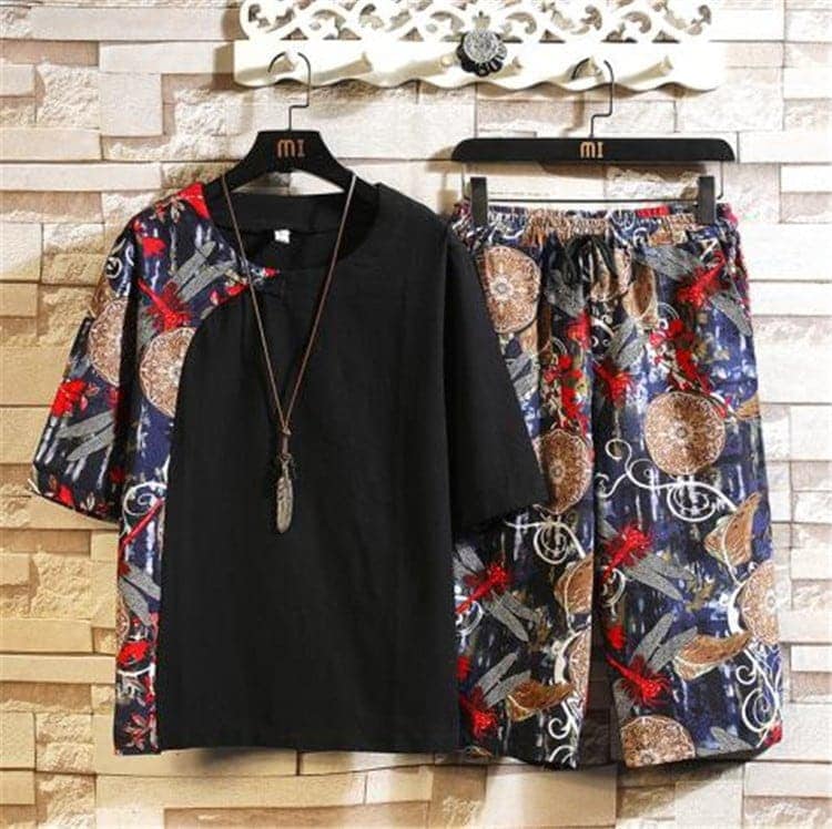 大人の魅力高まる 男の子ファッション の風 大きいサイズ スポーツ セット メンズ 半袖 Tシャツ 2点セット レトロ ファッション カジュアル