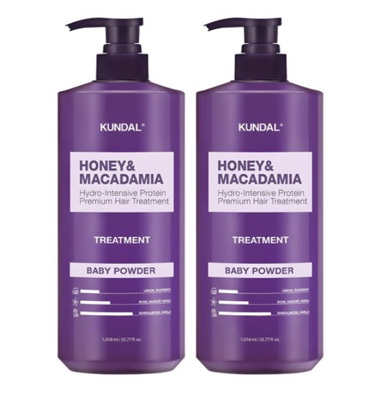 大容量 ハニー マカダミア ヘアトリートメント ベビーパウダーの香り 1058ml 2本 保湿ケア 香り持続 植物由来成分 高保水力 ダメージ補修 プロテイントリートメント