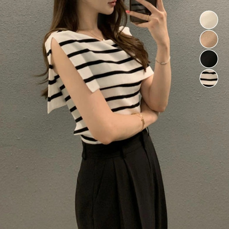 2B301点2,890円OFF！50%OFFクーポンでノースリーブ スリット セーター レディース ニット トップス 春 夏 ラウンドネック プルオーバー ニットセーター スリットトップス ノースリー