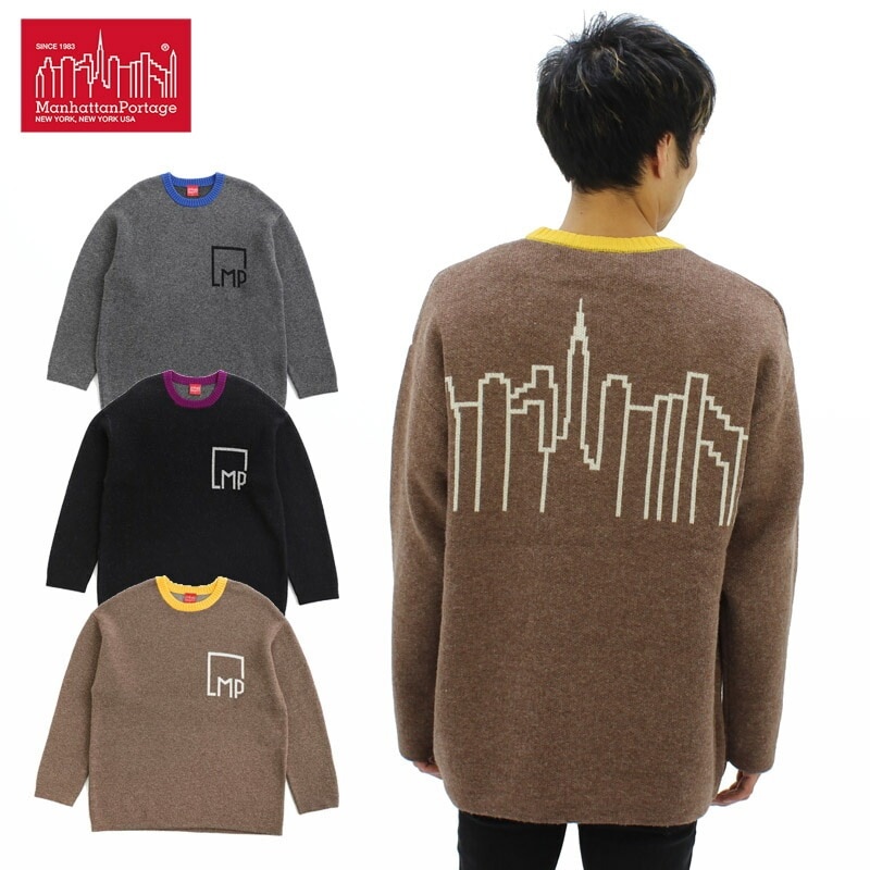 マンハッタン ポーテージ Crew Neck Jacquared Knit (MP-M505) ニット ジャガード セーター