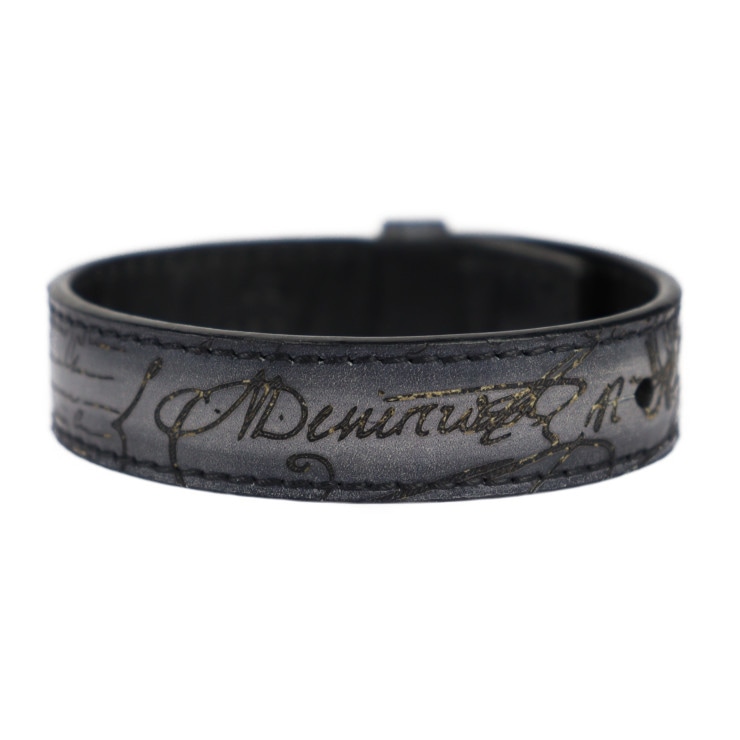 美品 Berluti ベルルッティ ブレスレット - カリグラフィー ヴェネチアンレザー グレー系 シルバー金具 スクリット【本物保証】