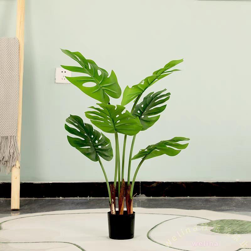 人工観葉植物 大型 モンステラ 光触媒 フェイクグリーン Welina 世話不要 水やり不要 インテリア装飾 オフィス/玄関に（147cm）