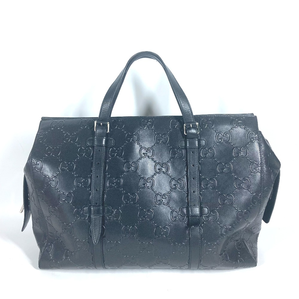 トートバッグ 625772 GGエンボス 肩掛け ショルダーバッグ ボストンバッグ レザー ブラック