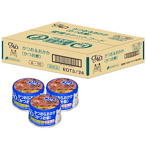 【即納】チャオ (CIAO) かつお&おかか (かつお節) 85g×24個 (セット) 猫用 ウェットフード 缶