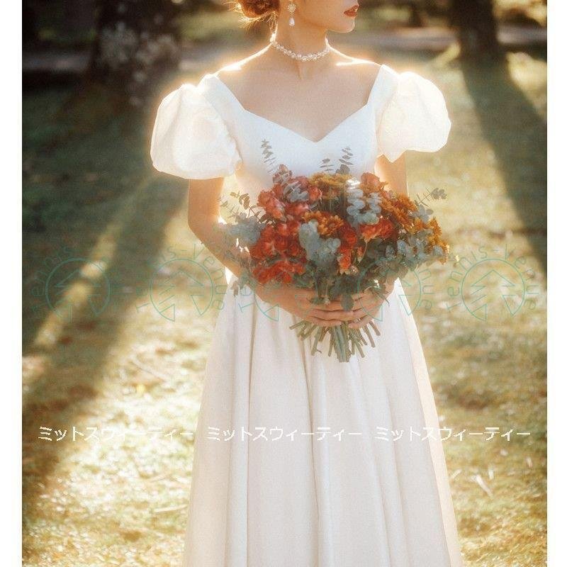 ウエディングドレス ロングドレス 二次会 花嫁 パーティドレス ガーデンフォト 結婚式 ウェディグド